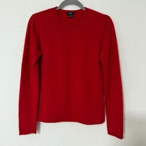 Prive 100%Cashmere Women's Red Long Sleeve Pullover Sweater Size Small